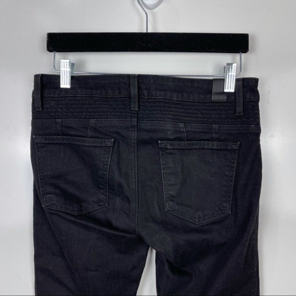VINCE Black Mid Rise 5 Pocket Zip Ankle Moto Skinny Jeans Women's Size 26 - Picture 9 of 12
